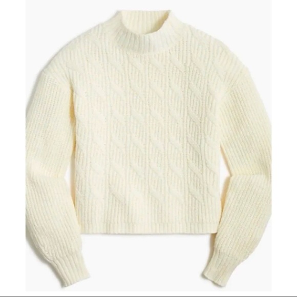 J. Crew Cream Cotton-blend cable mockneck sweater
Size Small - Picture 1 of 12
